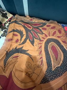 Elegant Brown Printed Saree