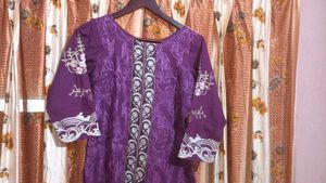 Elegant Purple Embroidered Kurti
