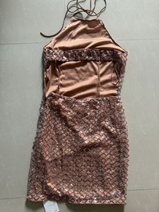 Sparkly Halter Neck Mini Dress