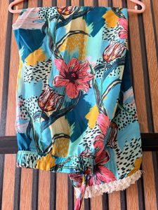 Bohemian Floral Print Kurti and pant set