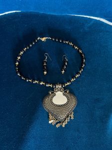 Copper Mirror Necklace Set