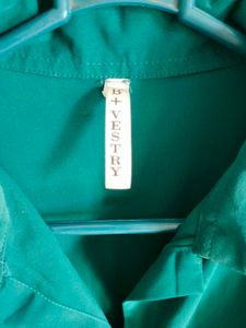 Teal Button Down Drape Top