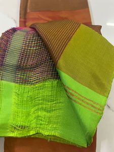 Elegant Ethnic Saree - Brown &amp; Green