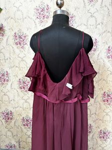 3XXL Elegant Burgundy Maxi Dress