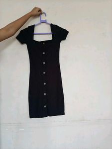 Chic Black Button-Up Mini Dress