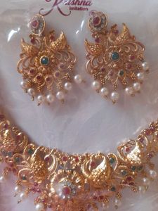 Exquisite Gold-Plated Indian Jewelry Set