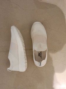 HRX White Slip-On Sneakers