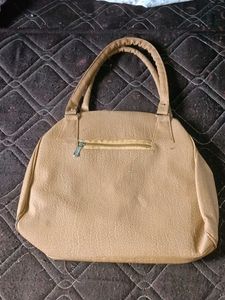 Tan Faux Leather Shoulder Bag