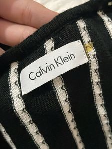 Calvin Klein Chic Striped Knit V-Neck Dress