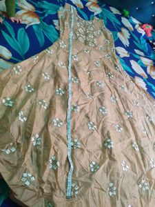 beige long gown