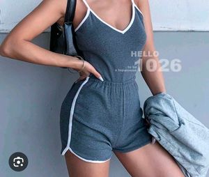 Grer with White Trim jumpsuit