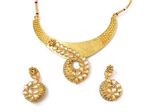 Elegant Gold-Tone Necklace &amp; Earring Set