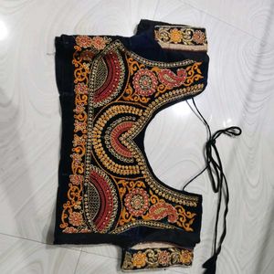 Embroidered Velvet Blouse