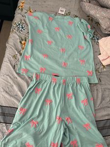 Cute Bow Print Short Set