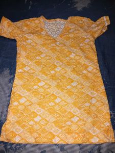 Elegant Yellow Printed Kurta