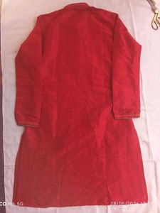 Men's Maroon Silk Kurta Set
