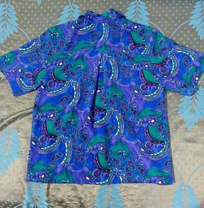 Vibrant Paisley Print Silk Blouse