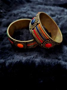 Colorful Ethnic Bangles - Set of 2
