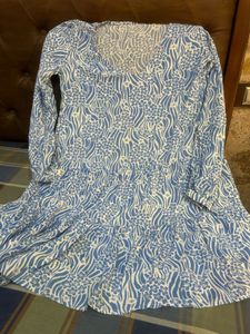Blue &amp; White Tiered Dress