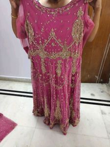 Stunning Pink Embellished gown with dupatta i