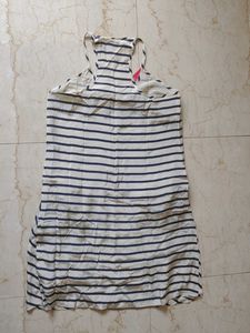 Striped Sleeveless Midi Dress