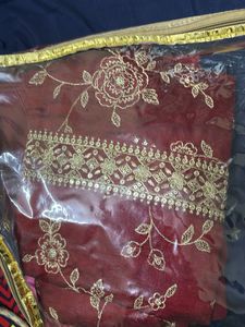 Maroon Embroidered Kurta Set