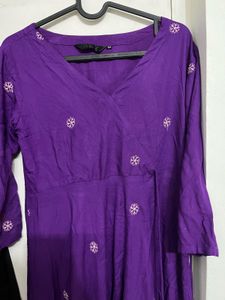 Elegant Purple Embroidered Anarkali Gown