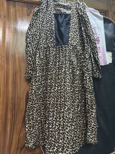 Leopard Print Mini Dress with Belt