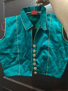 Teal Sleeveless Blouse