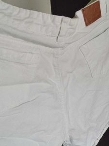 Classic White Denim Shorts