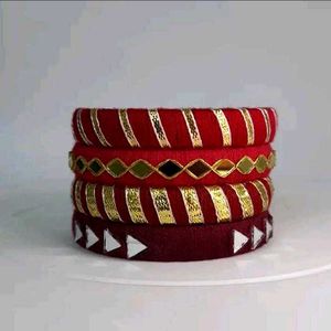 Red & Gold Embellished Bangles❤️