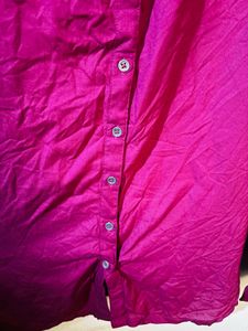 Women Burgundy Solid Casual Shirt - XL