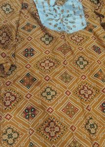 Brown Printed Kurta with Orange Pants