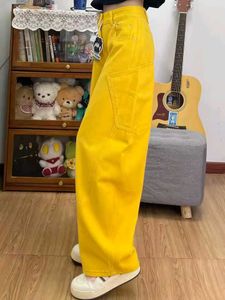 Yellow Y2k streetwear Wide-Leg Jeans