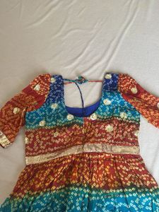 Vibrant Bandhani Print Anarkali Dress