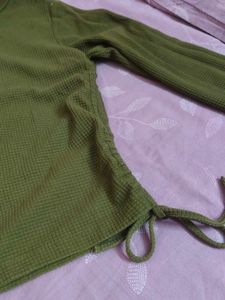 Olive Green Textured T-Shirt