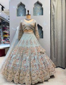 Stunning Blue Embellished Lehenga Choli