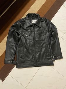 Men's Classic Black faux Leather Jacket