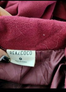 Burgundy Double Breasted Coat