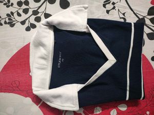 Navy &amp; White Striped Collared Top
