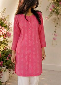 Vibrant Rani Pink Printed Kurta