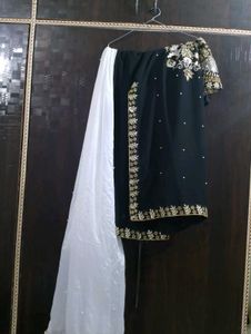 Embellished Black Kurta Set