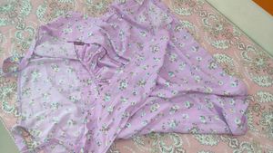 Lavender Floral Backless Dress
