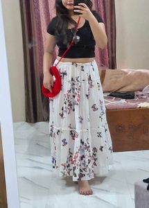 Butterfly Print Peasant Skirt