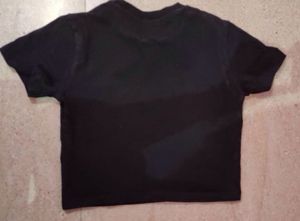 Black Crop Top with Slogan