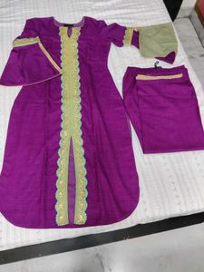 Elegant Purple & Gold Pakistani Suit