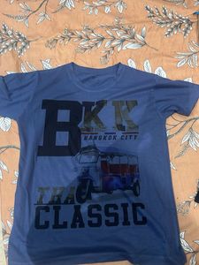 Blue "BKK Bangkok City" Graphic T-Shirt
