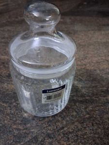 Glass Jar with Gold Lid
