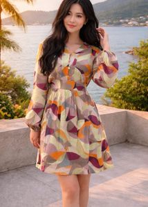 Patterned Mini Dress