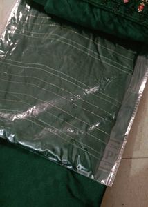 Green Kurta Set with Dupatta unstitched